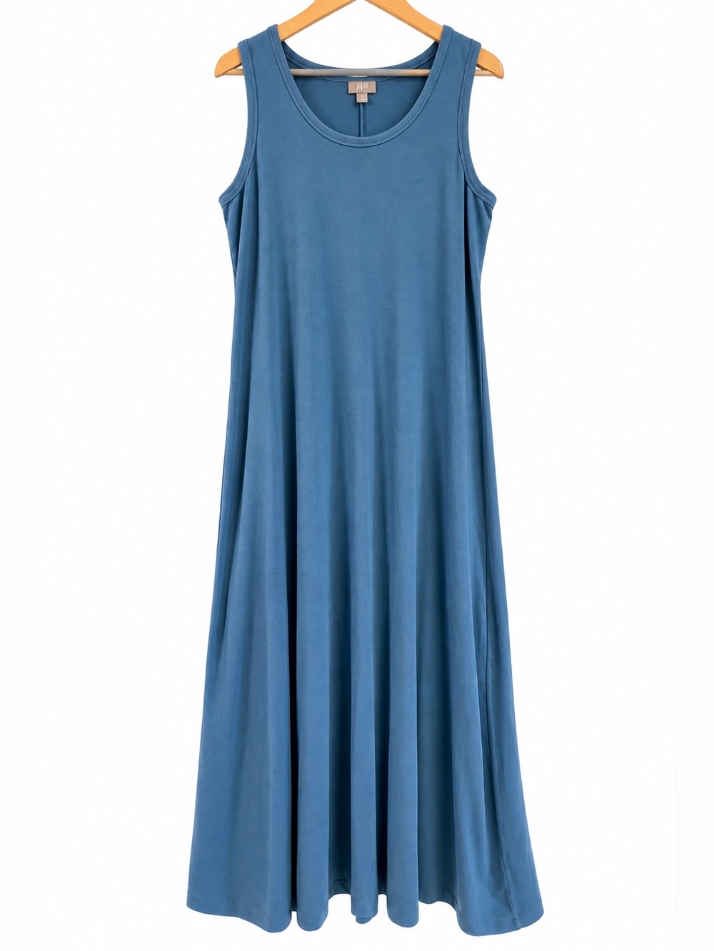 J. Jill Wearever Sleeveless Maxi Dress L Blue Pima Cotton Modal Stretch casual